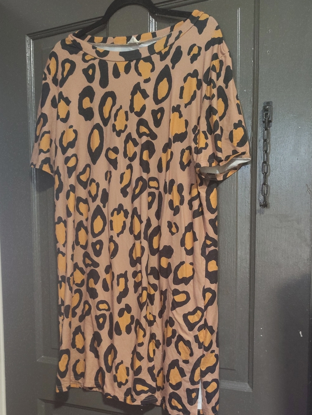 Peach Love California Leopard Print Mini Dress in Tan and Black